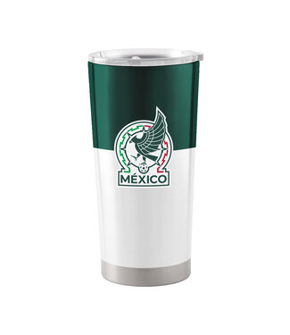 Logo Brands Mexico FMF 20 oz Stainless Colorblock Beverage Tumbler - White/Kelly Green