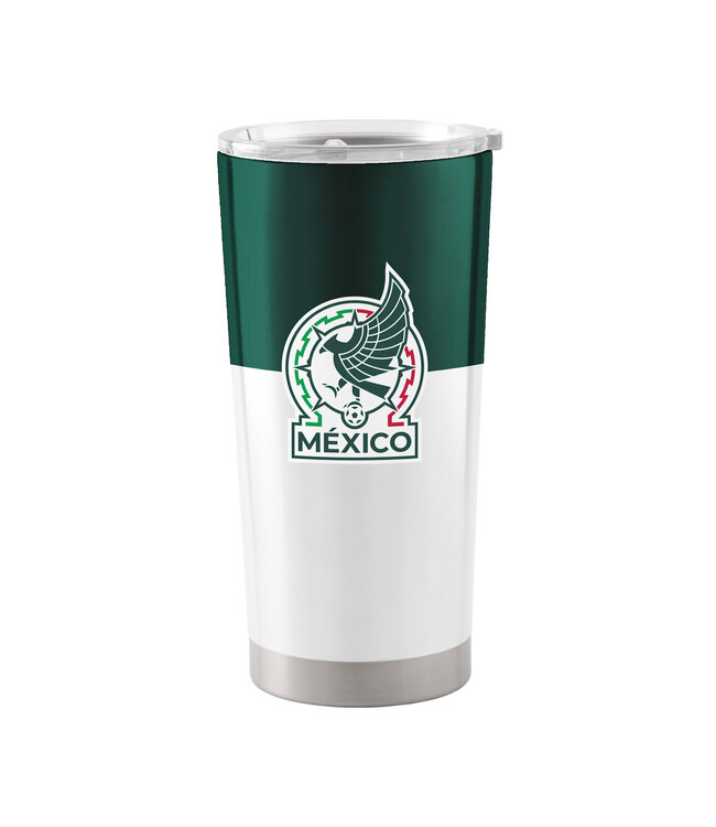 Logo Brands Mexico FMF 20 oz Stainless Colorblock Beverage Tumbler - White/Kelly Green