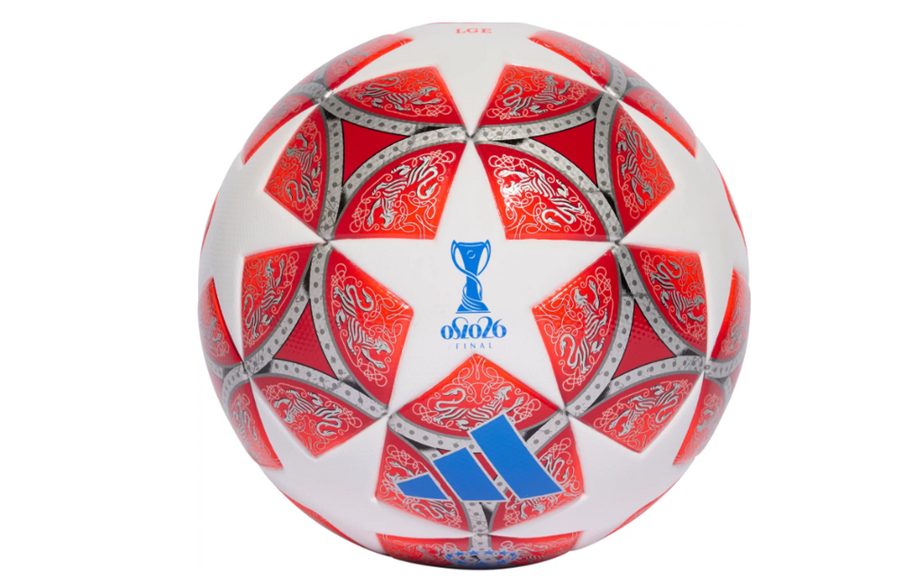 adidas Womens UCL Champions League 2025 - 26 FIFA Quality Ball - White/Scarlett/Blue