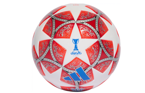 adidas Womens UCL Champions League 2025 - 26 FIFA Quality Ball - White/Scarlett/Blue