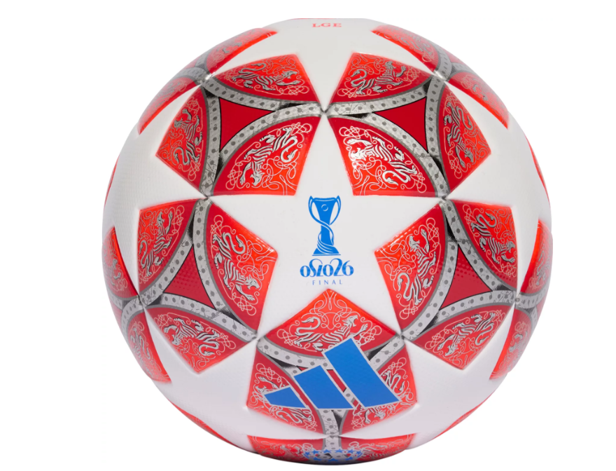 adidas Womens UCL Champions League 2025 - 26 FIFA Quality Ball - White/Scarlett/Blue