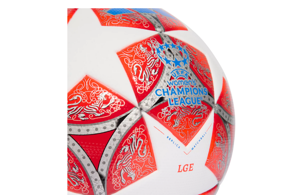 adidas Womens UCL Champions League 2025 - 26 FIFA Quality Ball - White/Scarlett/Blue
