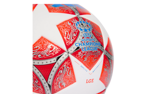 adidas Womens UCL Champions League 2025 - 26 FIFA Quality Ball - White/Scarlett/Blue