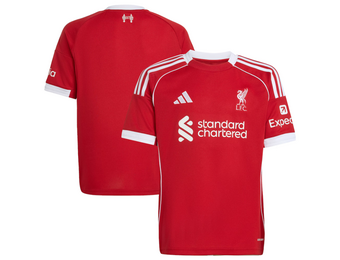 adidas Liverpool FC 2025 - 26 Youth Home Jersey - Strawberry Red