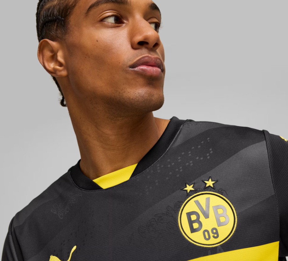 Puma BVB Borussia Dortmund 2024 - 25 Away Soccer Jersey - Black/Faster Yellow