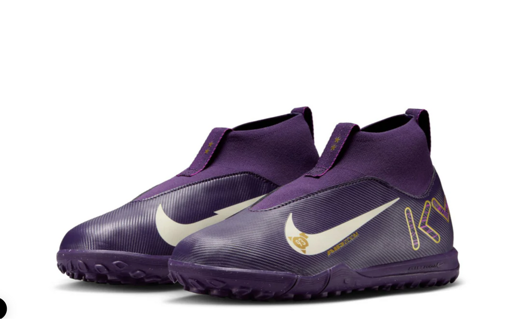 Nike Jr Zoom Mercurial Superfly 10 Academy KM Mbappe TF Turf Shoes - Grand Purple/Pale Ivory