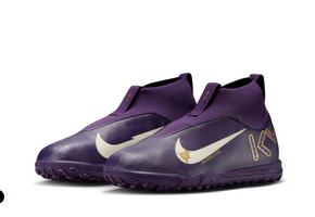 Nike Jr Zoom Mercurial Superfly 10 Academy KM Mbappe TF Turf Shoes - Grand Purple/Pale Ivory