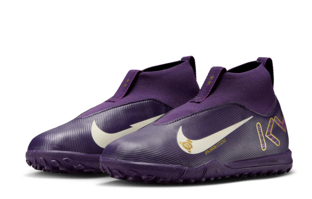 Nike Jr Zoom Mercurial Superfly 10 Academy KM Mbappe TF Turf Shoes - Grand Purple/Pale Ivory