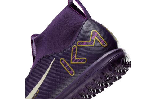 Nike Jr Zoom Mercurial Superfly 10 Academy KM Mbappe TF Turf Shoes - Grand Purple/Pale Ivory