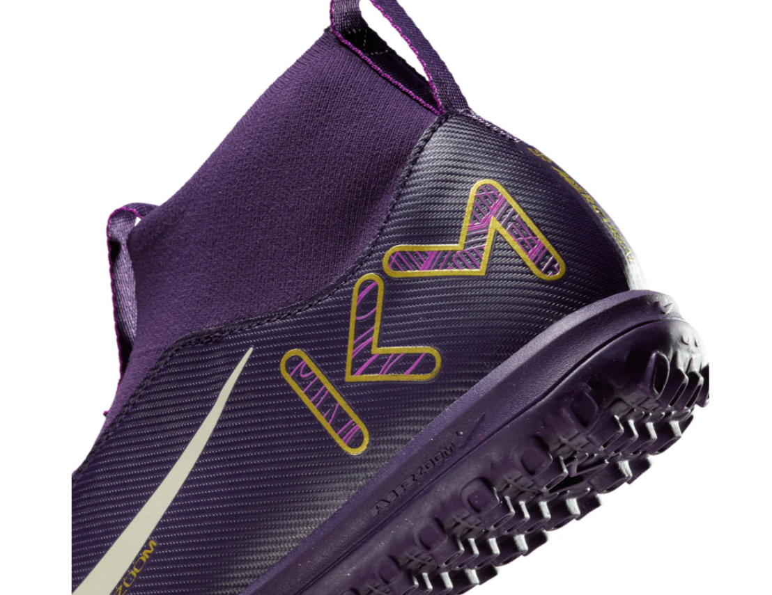 Nike Jr Zoom Mercurial Superfly 10 Academy KM Mbappe TF Turf Shoes - Grand Purple/Pale Ivory