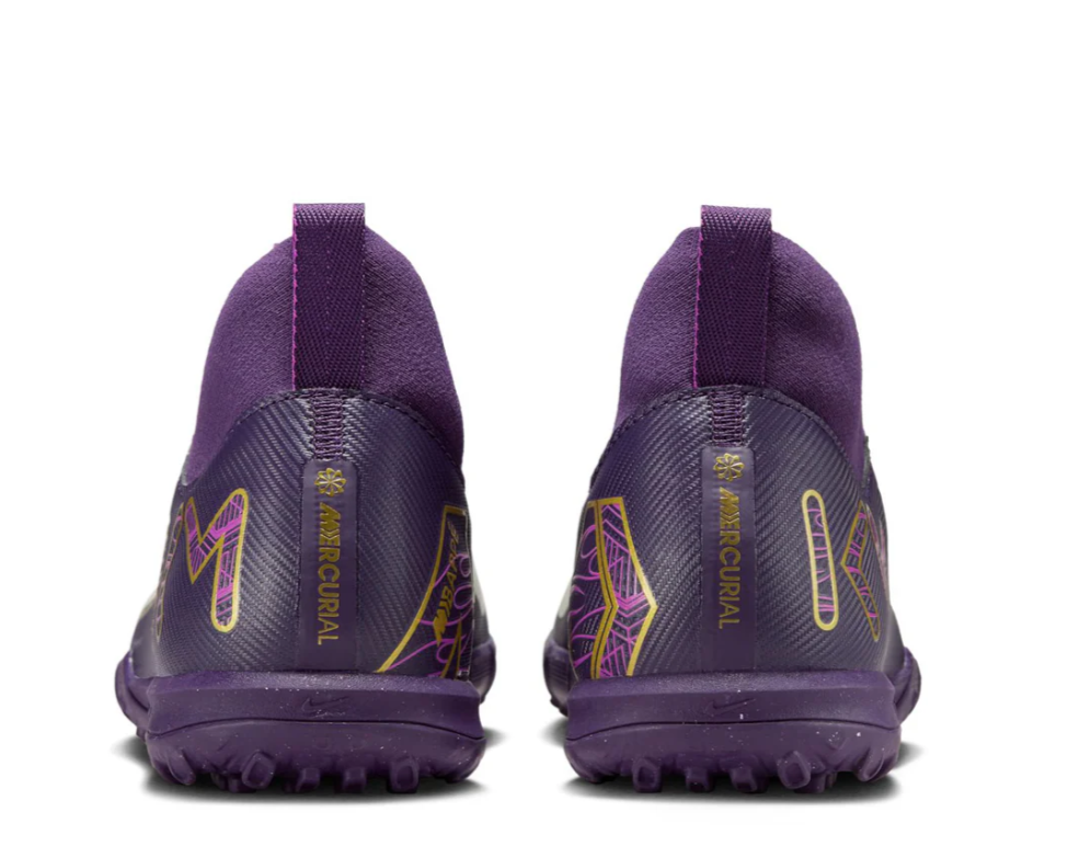 Nike Jr Zoom Mercurial Superfly 10 Academy KM Mbappe TF Turf Shoes - Grand Purple/Pale Ivory