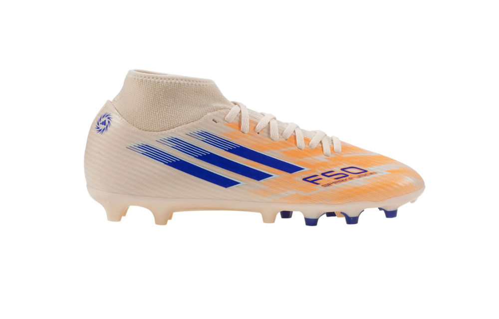 adidas Womens F50 Sparkfusion  Club Mid FG / MG - Bliss Orange/Lucid Blue/Beam Orange
