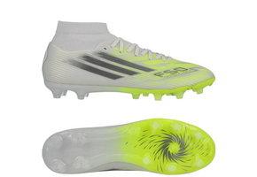 adidas Womens F50 Sparkfusion League Mid FG / MG - White/Iron Metallic/Hi-Res Yellow