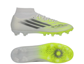 adidas Womens F50 Sparkfusion League Mid FG / MG - White/Iron Metallic/Hi-Res Yellow