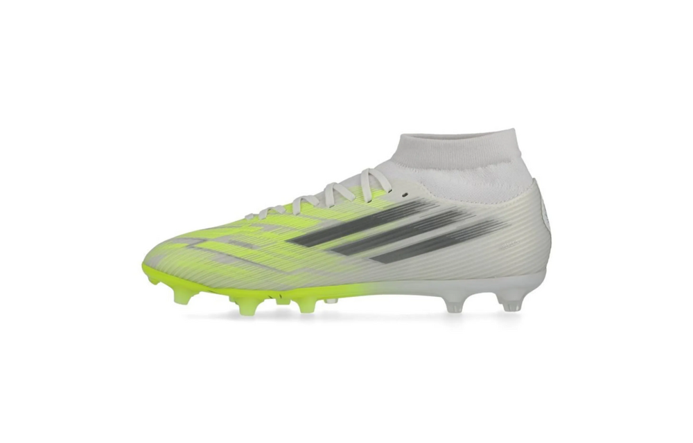 adidas Womens F50 Sparkfusion League Mid FG / MG - White/Iron Metallic/Hi-Res Yellow