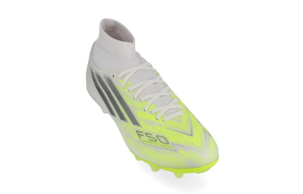 adidas Womens F50 Sparkfusion League Mid FG / MG - White/Iron Metallic/Hi-Res Yellow