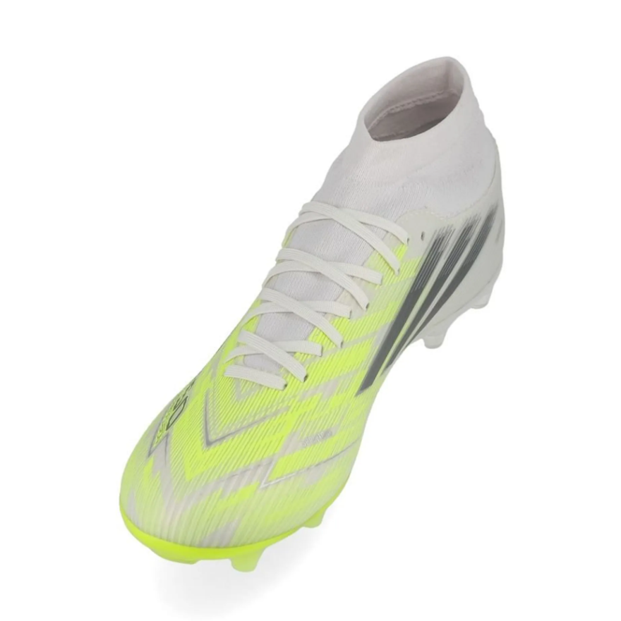 adidas Womens F50 Sparkfusion League Mid FG / MG - White/Iron Metallic/Hi-Res Yellow