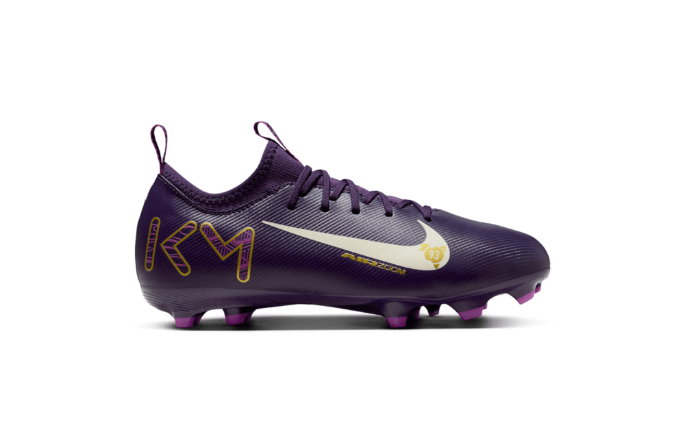Nike Jr Zoom Mercurial Vapor 16 KM Mbappe Academy FG Cleats - Grand Purple/Pale Ivory