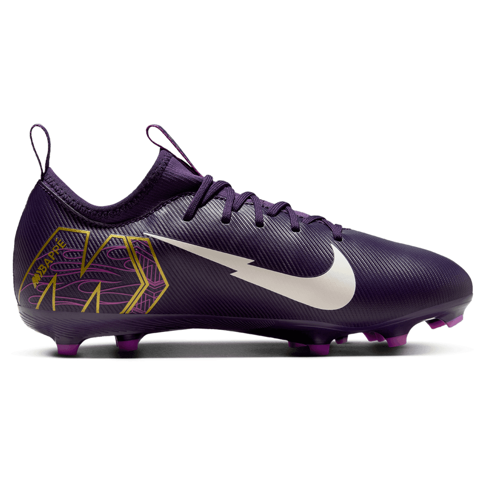 Nike Jr Zoom Mercurial Vapor 16 KM Mbappe Academy FG Cleats - Grand Purple/Pale Ivory