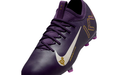 Nike Jr Zoom Mercurial Vapor 16 KM Mbappe Academy FG Cleats - Grand Purple/Pale Ivory