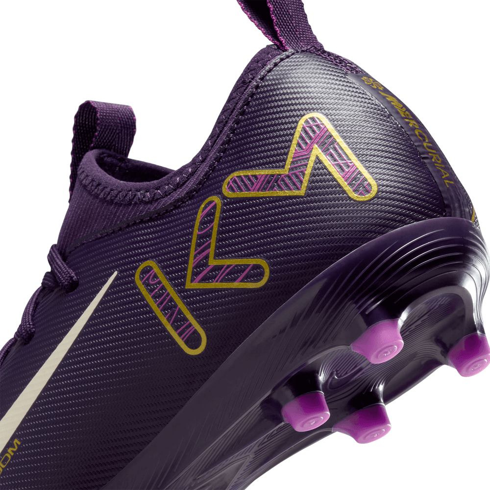 Nike Jr Zoom Mercurial Vapor 16 KM Mbappe Academy FG Cleats - Grand Purple/Pale Ivory