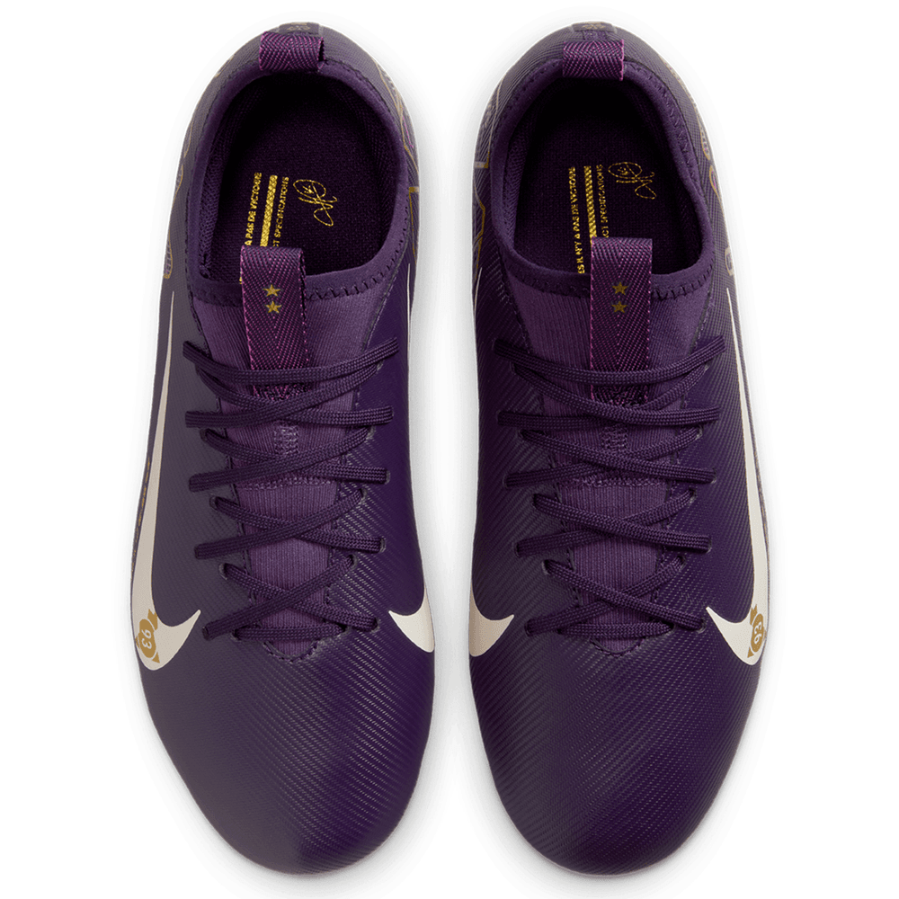 Nike Jr Zoom Mercurial Vapor 16 KM Mbappe Academy FG Cleats - Grand Purple/Pale Ivory