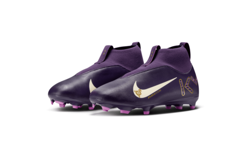 Nike Jr Zoom Mercurial Superfly 10 KM Mbappe Academy FG Cleats - Grand Purple/Pale Ivory