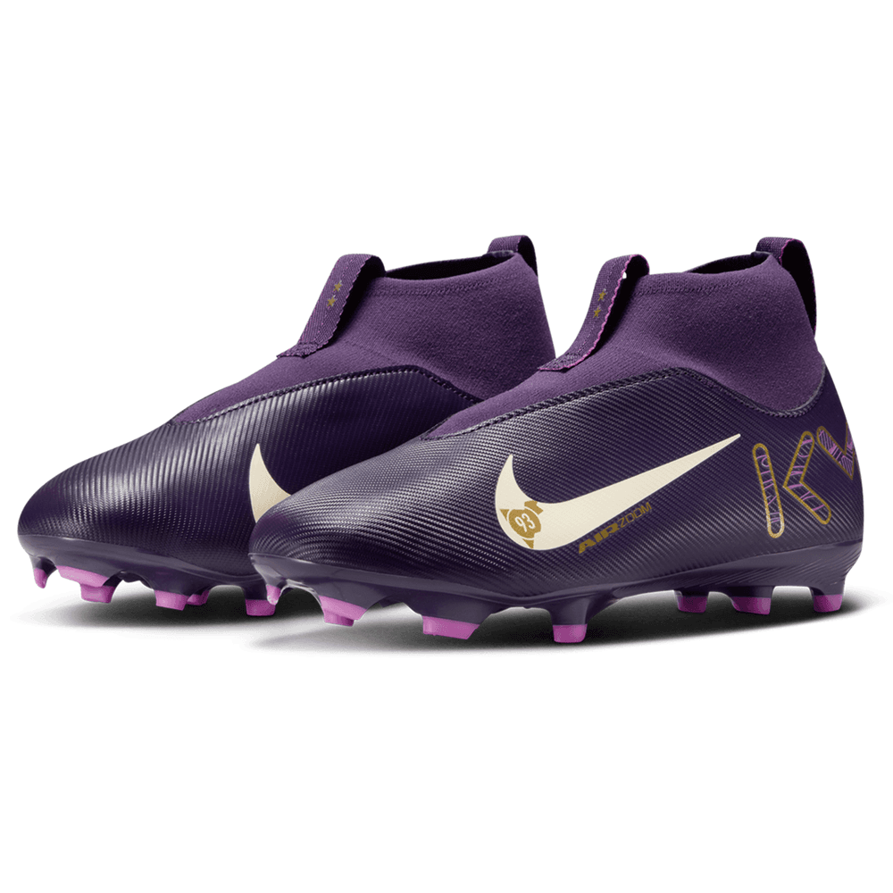 Nike Jr Zoom Mercurial Superfly 10 KM Mbappe Academy FG Cleats - Grand Purple/Pale Ivory
