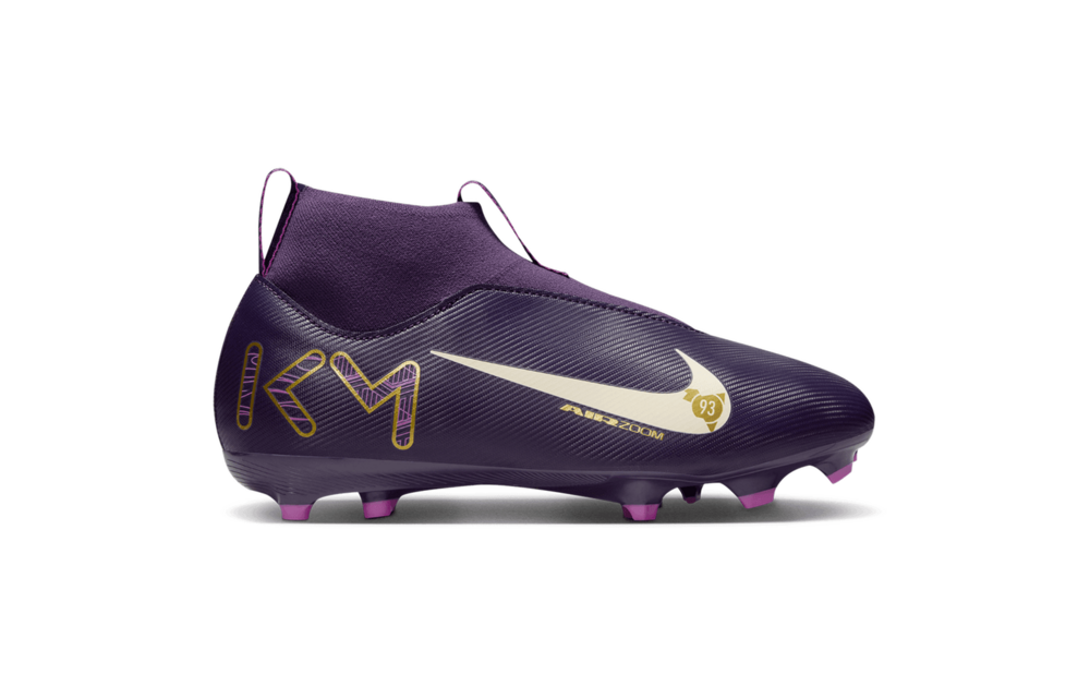 Nike Jr Zoom Mercurial Superfly 10 KM Mbappe Academy FG Cleats - Grand Purple/Pale Ivory
