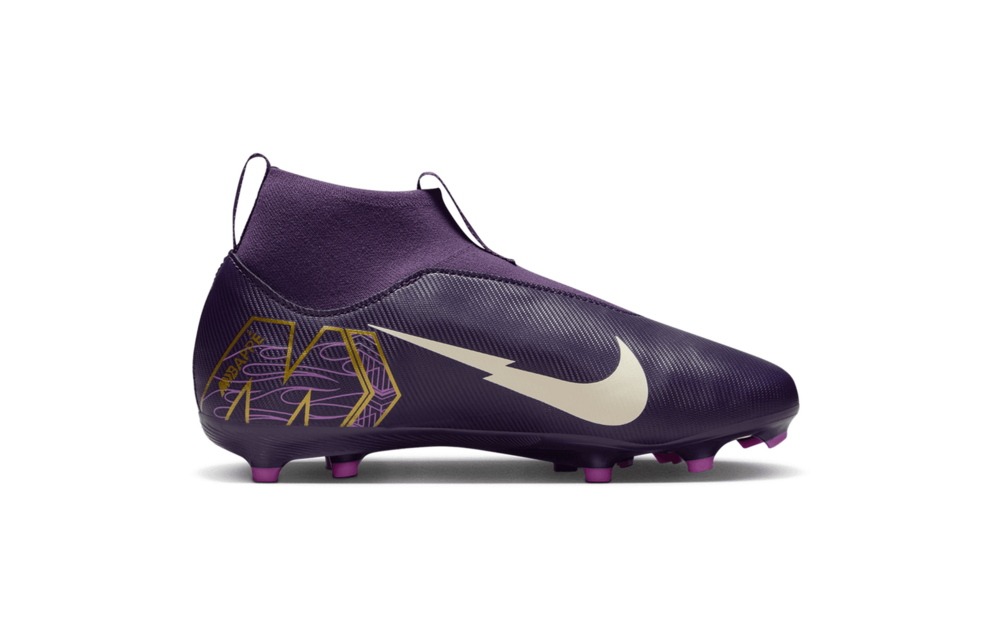 Nike Jr Zoom Mercurial Superfly 10 KM Mbappe Academy FG Cleats - Grand Purple/Pale Ivory