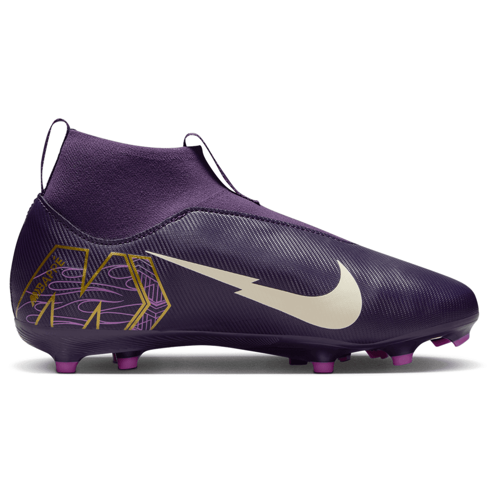 Nike Jr Zoom Mercurial Superfly 10 KM Mbappe Academy FG Cleats - Grand Purple/Pale Ivory