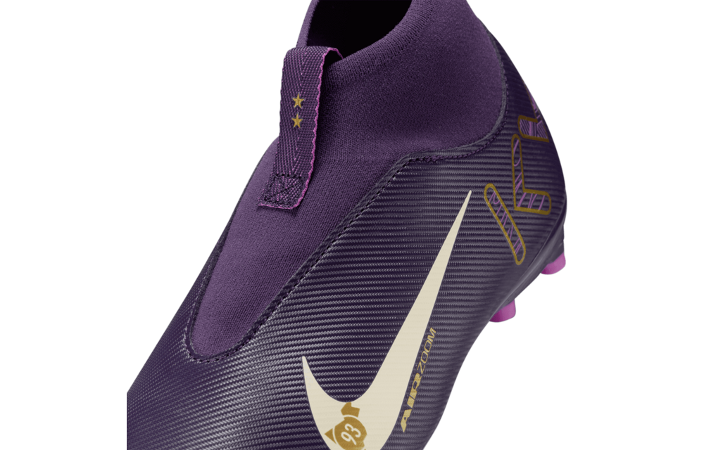 Nike Jr Zoom Mercurial Superfly 10 KM Mbappe Academy FG Cleats - Grand Purple/Pale Ivory