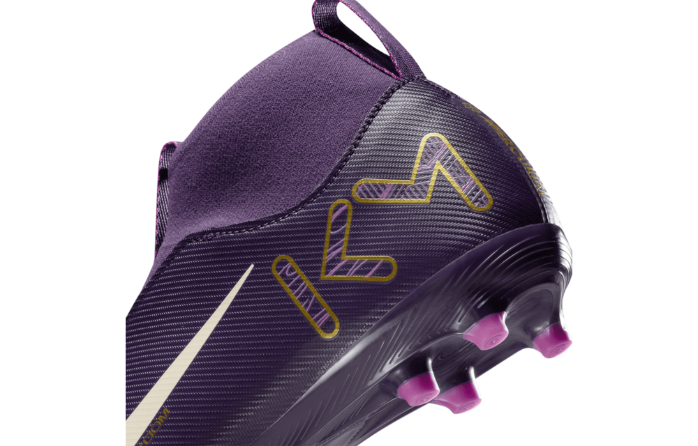 Nike Jr Zoom Mercurial Superfly 10 KM Mbappe Academy FG Cleats - Grand Purple/Pale Ivory