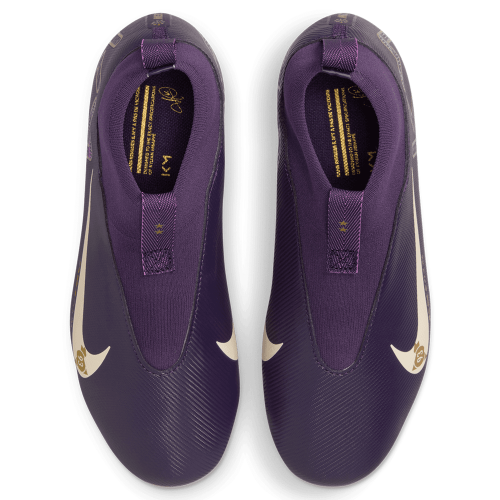 Nike Jr Zoom Mercurial Superfly 10 KM Mbappe Academy FG Cleats - Grand Purple/Pale Ivory