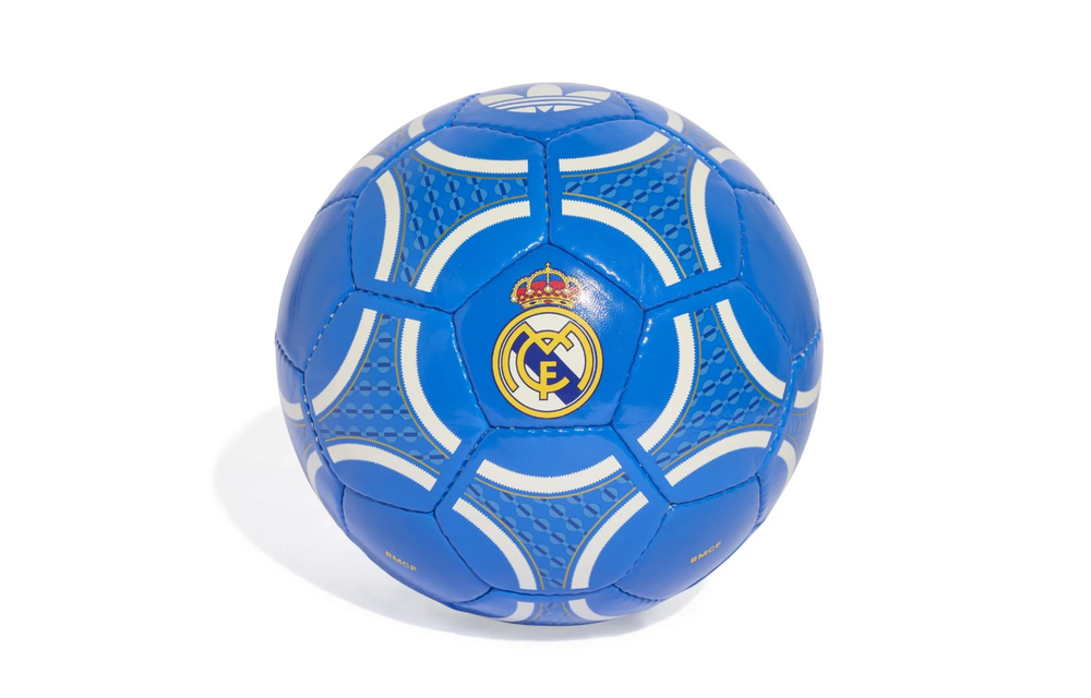 adidas Real Madrid 2025 Originals Retro Soccer Ball - Bluebird/Ray Blue/Bold Gold