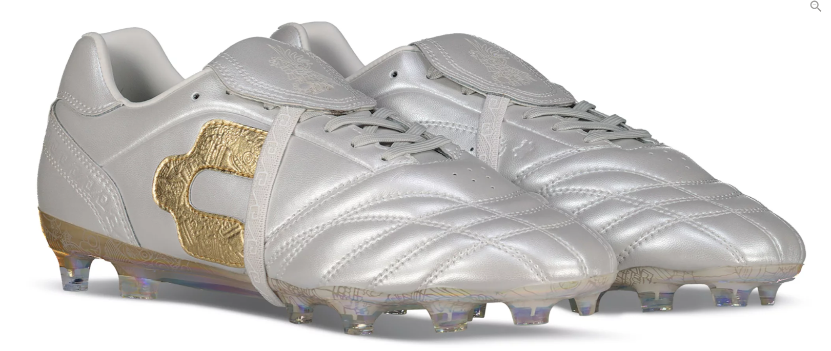 Charly Legendario  PFX Leather LT Folded Tongue FG Soccer Cleats - Silver/Matte Gold