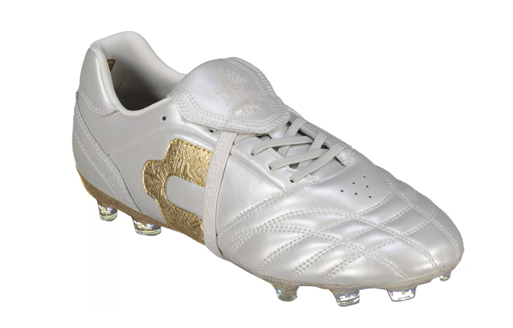 Charly Legendario  PFX Leather LT Folded Tongue FG Soccer Cleats - Silver/Matte Gold