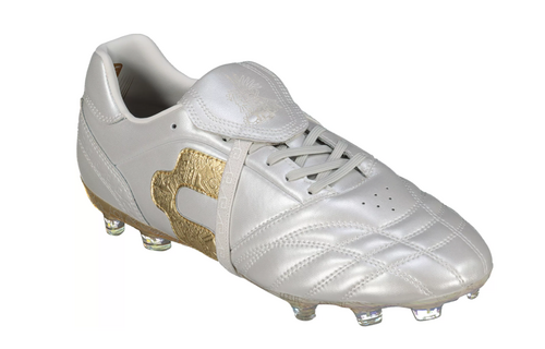 Charly Legendario  PFX Leather LT Folded Tongue FG Soccer Cleats - Silver/Matte Gold