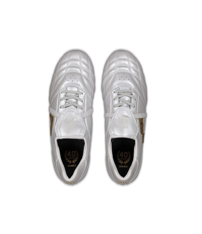 Charly Charly Legendario  PFX Leather LT Folded Tongue FG Soccer Cleats - Silver/Matte Gold
