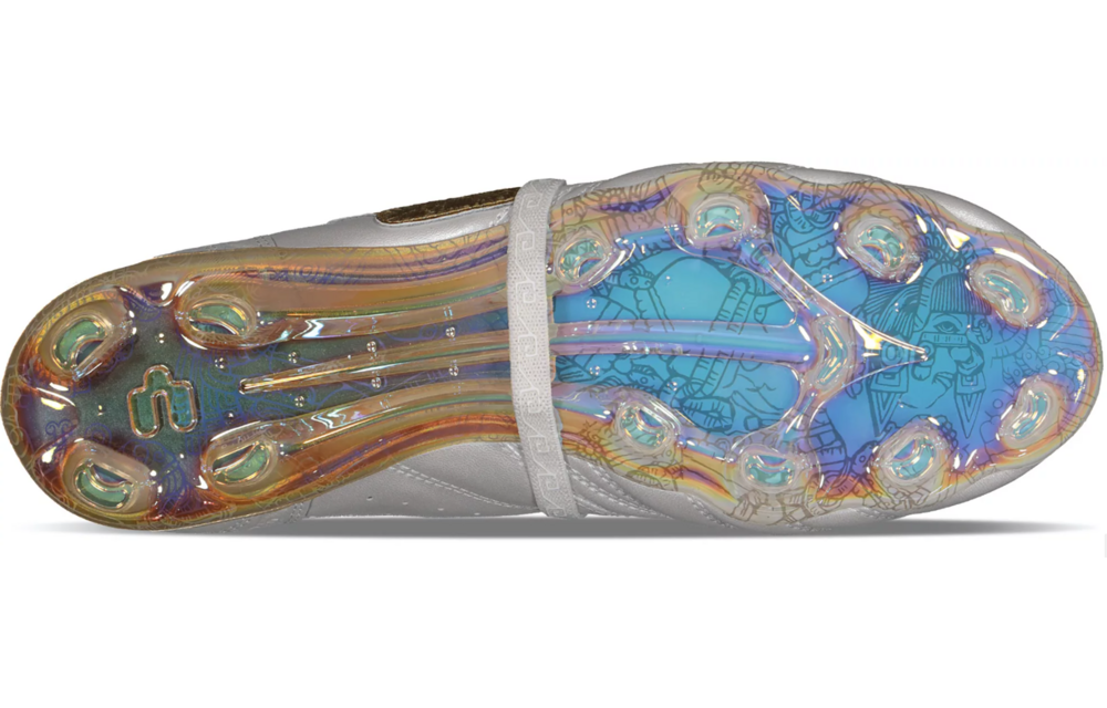 Charly Legendario  PFX Leather LT Folded Tongue FG Soccer Cleats - Silver/Matte Gold