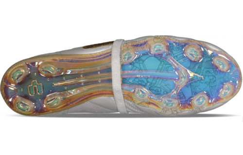 Charly Legendario  PFX Leather LT Folded Tongue FG Soccer Cleats - Silver/Matte Gold