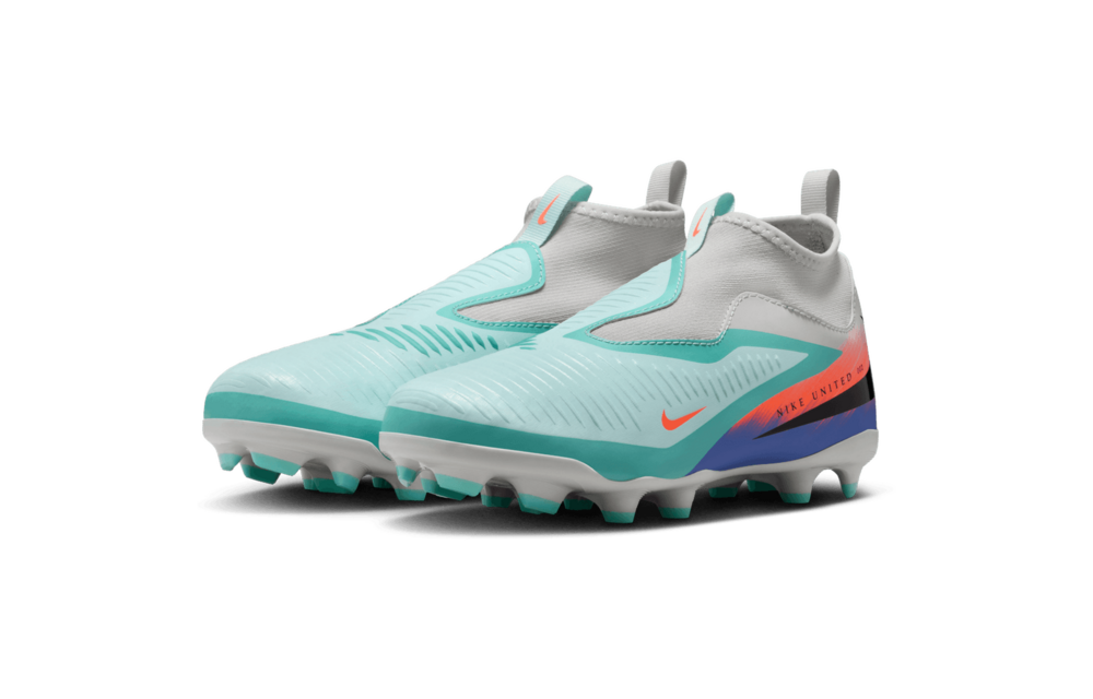 Nike Jr Phantom 6  High Academy FG / MG Cleats United 2 Pack - Pistachio Frost/Hyper Orange