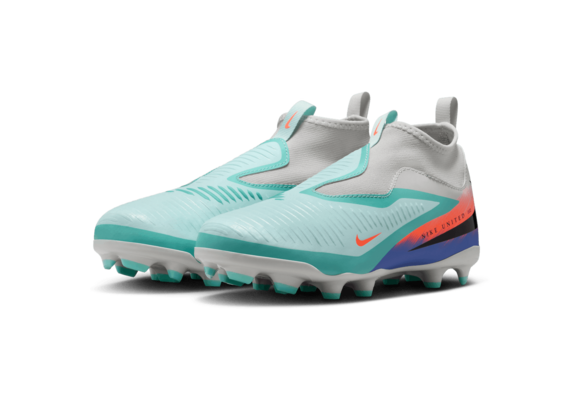 Nike Jr Phantom 6  High Academy FG / MG Cleats United 2 Pack - Pistachio Frost/Hyper Orange