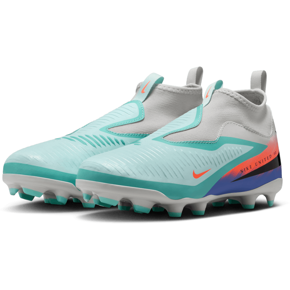 Nike Jr Phantom 6  High Academy FG / MG Cleats United 2 Pack - Pistachio Frost/Hyper Orange
