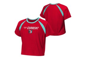 Outerstuff  KC Kansas City Current Womens Crop Top Graphic Shirt  - Red/Teal
