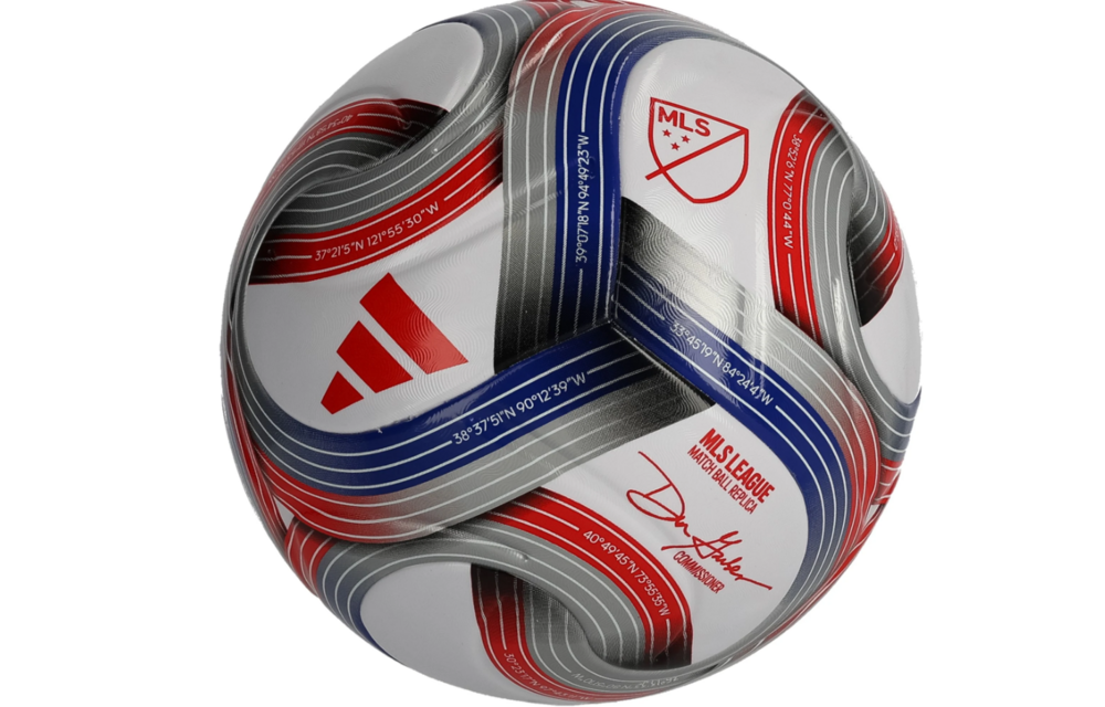adidas 2026 MLS FIFA Quality NFHS Soccer Ball - White/Royal Blue/Red/Silver Metallic