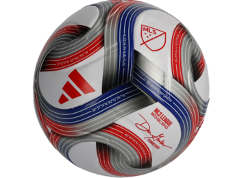 adidas 2026 MLS FIFA Quality NFHS Soccer Ball - White/Royal Blue/Red/Silver Metallic
