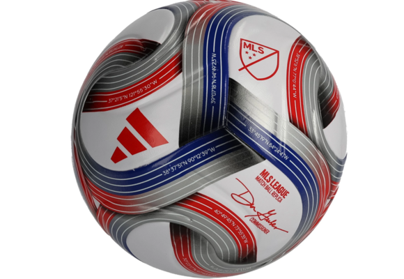 adidas 2026 MLS FIFA Quality NFHS Soccer Ball - White/Royal Blue/Red/Silver Metallic