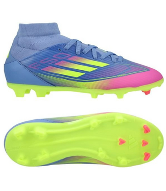 adidas adidas Womens F50 League Mid FG / MG - Blue Fusion/Lucid Lemon/Lucid Pink