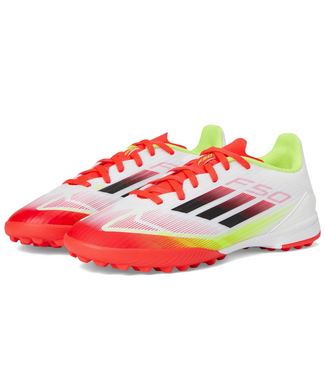 adidas adidas Jr F50 League TF Turf Soccer Shoes - White/Black/Solar Yellow